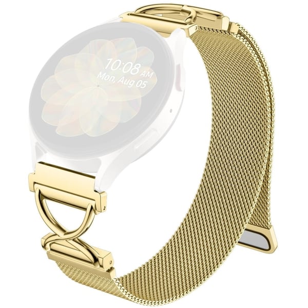Samsung Galaxy Watch Active2 40 mm / 44 mm Milanese-armbånd Galvanisert magnetisk klokkerem i rustfritt stål med X-formet kontakt - Gull