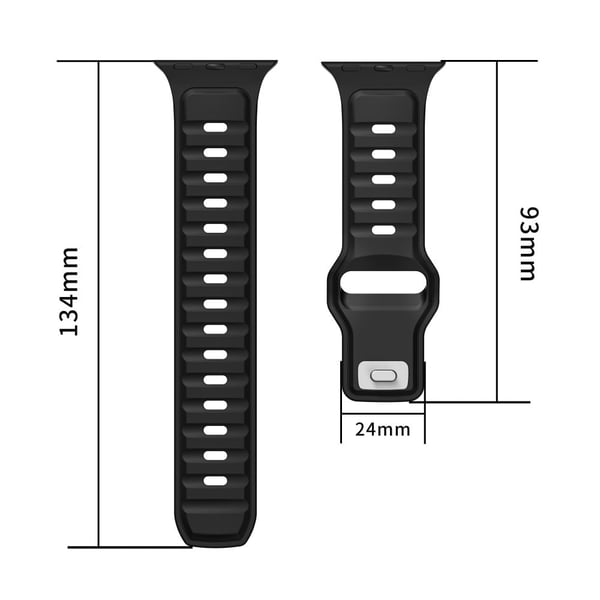 Dual Color silikonrem Apple Watch Series 10 42mm / 9 8 7 41mm / SE (2023) SE (2022) SE 6 5 4 40mm / 3 2 1 38mm - Lysegrønn + Grå
