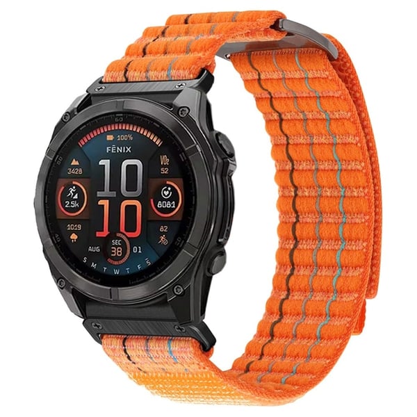 22 mm klokkerem Garmin Fenix 8 47 mm / Fenix E 47 mm / Quatix 7 Pro Magic Tape nylonrem - Blå