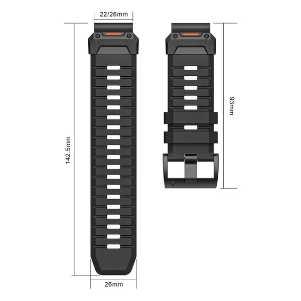 26 mm fluorrem Garmin Fenix 8 51 mm / Enduro 3 / Instinct 2X Universalklokkearmbånd - Stjernelys