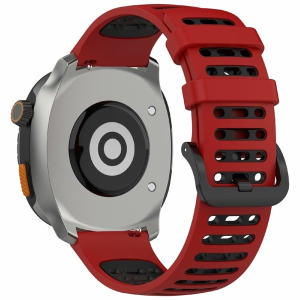 22mm silikoni ranneke Xiaomi Watch S4 Sport / Samsung Galaxy Watch3 45mm / Watch 46mm urheiluranneke - Punainen + Musta