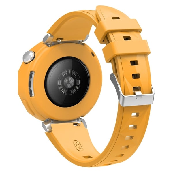 Huawei Watch GT 5 Pro 42 mm silikonarmbånd med armbåndsurarmbånd og deksel til klokkeramme - Gul