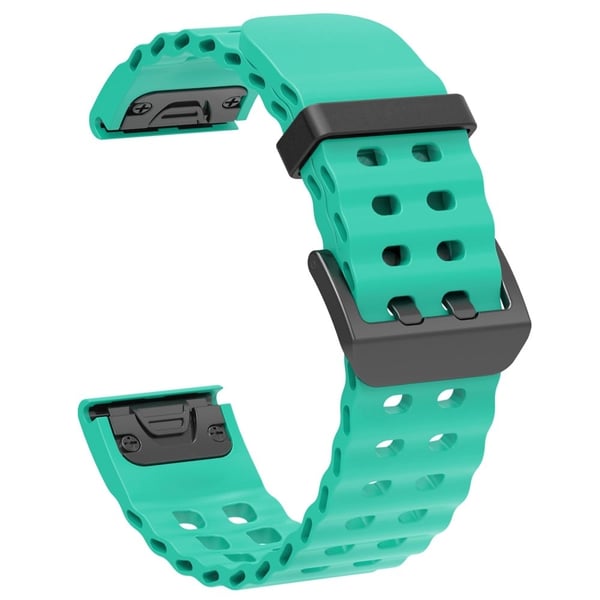 26 mm silikonrem Garmin Fenix 8 51 mm / Enduro 3 / Instinct 2X Watchband med flere hull - Blågrønn