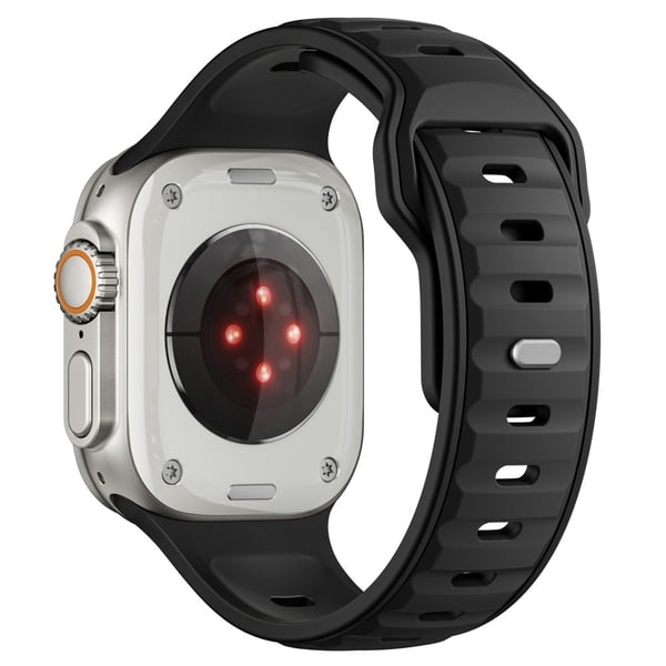Dual Color silikonrem Apple Watch Series 10 42mm / 9 8 7 41mm / SE (2023) SE (2022) SE 6 5 4 40mm / 3 2 1 38mm - Svart