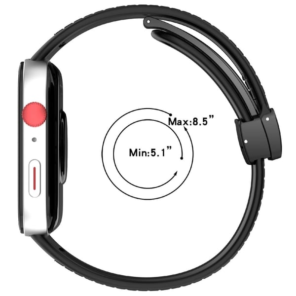Huawei Watch Fit 3 Klokkerem med magnetisk spenne, lærbelagt silikonrem med metallkontakt - Hvit