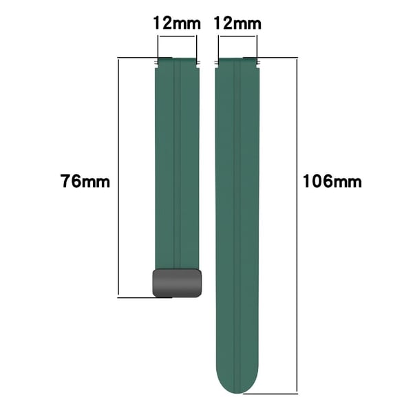 12 mm silikonklokkearmbånd med magnetisk sammenleggbar spenne - Rosa