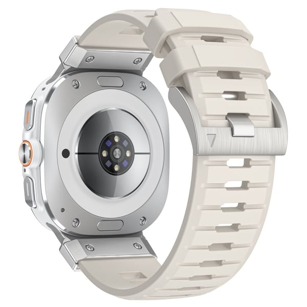 Samsung Galaxy Watch Ultra 47mm Fluorubber Strap korvaava urheilukellon ranneke - Starlight / Hopea Liitin