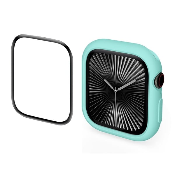 Apple Watch Series 10 42 mm ENKAY HAT PRINCE 2 i 1 Candy Color TPU-klokkeveske med heldekkende PMMA myk film - Lyseblå