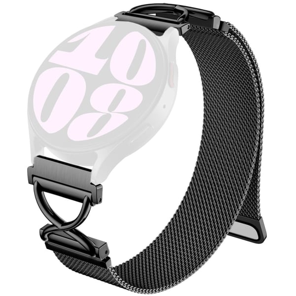 Samsung Galaxy Watch Active Milanese-armbånd i galvanisert rustfritt stål med magnetisk urrem og X-formet kontakt - Svart