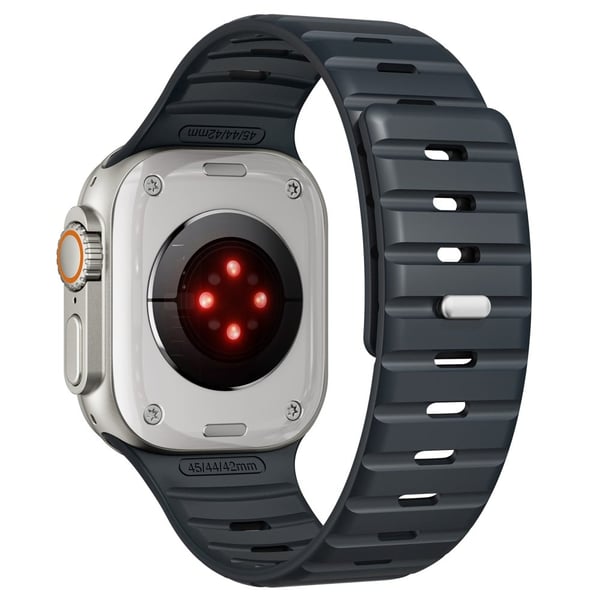 Magnetisk bånd Apple Watch Series 10 42mm / 9 8 7 41mm / SE (2023) SE (2022) SE 6 5 4 40mm / 3 2 1 38mm Silikon pustende klokkerem - Midnatt