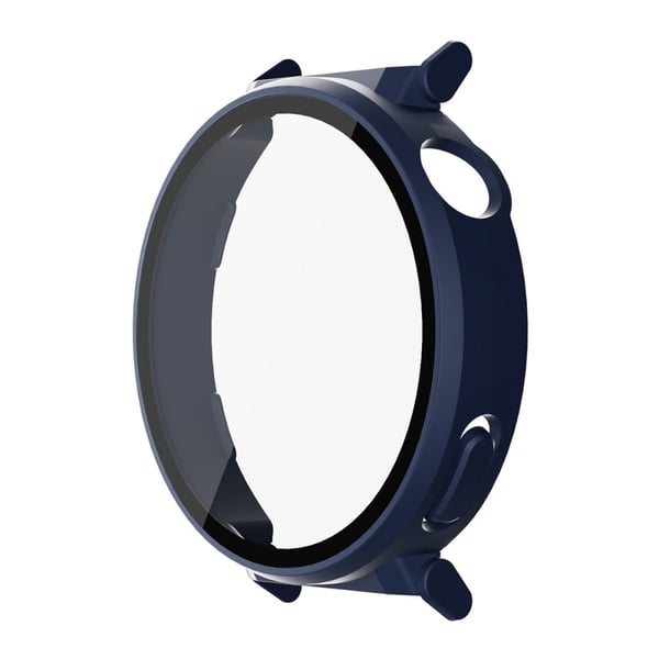 Huawei Watch GT 5 Pro 42 mm ENKAY Hat-Prince 2-i-1 gummiert hard PC-ramme med 9H skjermbeskytter i herdet glass - Mørkeblå