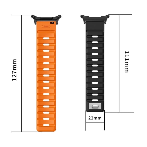 Samsung Galaxy Watch Ultra 47 mm erstatningsarmbånd av silikonklokkerem med magnetisk knapp - Stjernelys / Svart