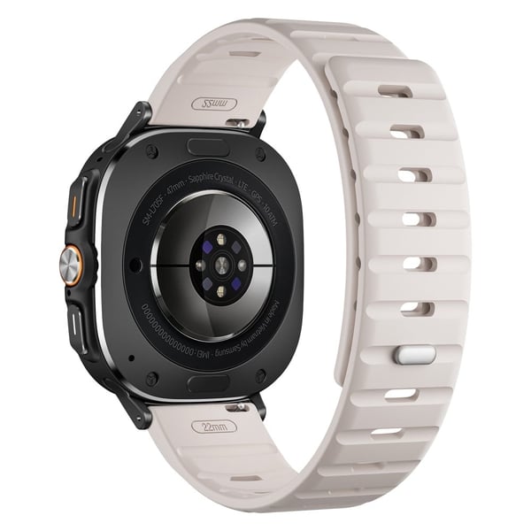 Samsung Galaxy Watch Ultra 47 mm erstatningsarmbånd av silikonklokkerem med magnetisk knapp - Stjernelys / Svart
