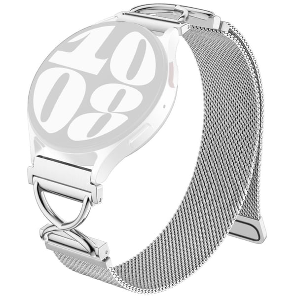 Samsung Galaxy Watch 42 mm magnetisk Milanese-klokkearmbånd i rustfritt stål med X-formet kontakt - Sølv
