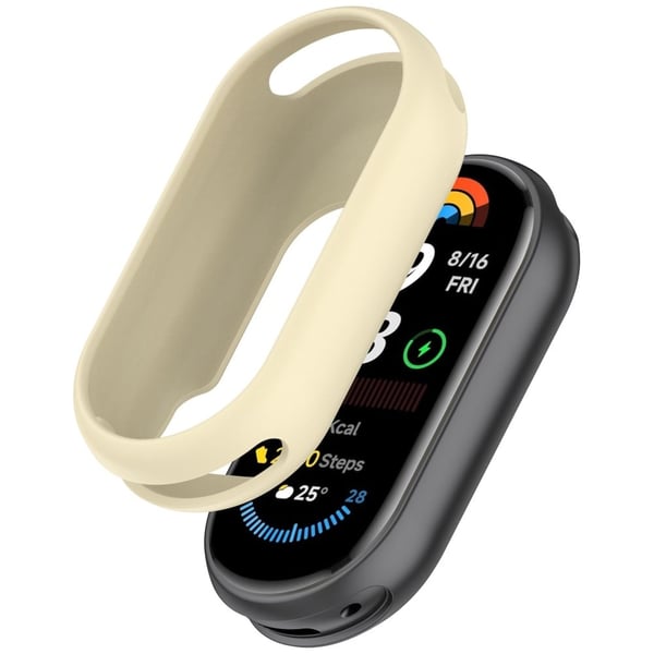 Silikonklokkeveske Xiaomi Mi Band 9 / 9 NFC / 9 Ceramic Edition / Smart Band 8 / Smart Band 8 NFC Watch Frame Deksel - Beige