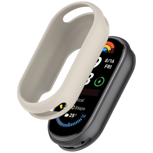 Silikonklokkeveske Xiaomi Mi Band 9 / 9 NFC / 9 Ceramic Edition / Smart Band 8 / Smart Band 8 NFC Watch Frame Deksel - Lysegrå