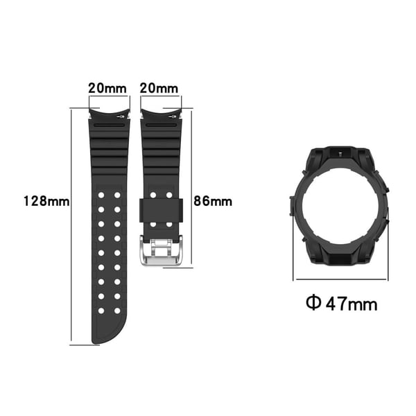 Samsung Galaxy Watch7 44mm / 40mm Silikon+TPU Klokkearmbånd Armbånd med urkasse - Blå