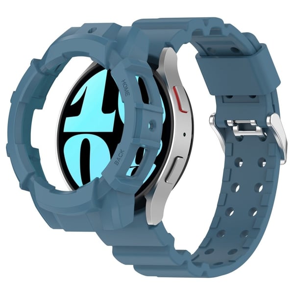Samsung Galaxy Watch7 44mm / 40mm Silikon+TPU Klokkearmbånd Armbånd med urkasse - Blå
