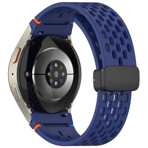 Samsung Galaxy Watch7 / 6 / 5 / 4 / FE Vaihtonauha Säädettävä silikoninen kellohihna - Keskiyön Sininen Samsung Galaxy Watch7 / 6 / 5 / 4 / FE Vaihtonauha Säädettävä silikoninen kellohihna - Keskiyön Sininen