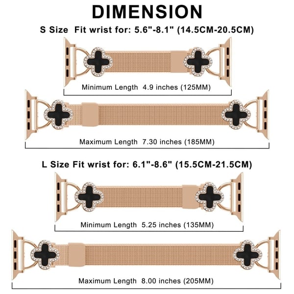 Milanese Band Apple Watch Series 10 46mm / Ultra 2 Ultra 49mm / Series 9 8 7 45mm / SE (2023) SE (2022) SE 6 5 4 44mm / 3 2 1 42mm klokkerem med Clove