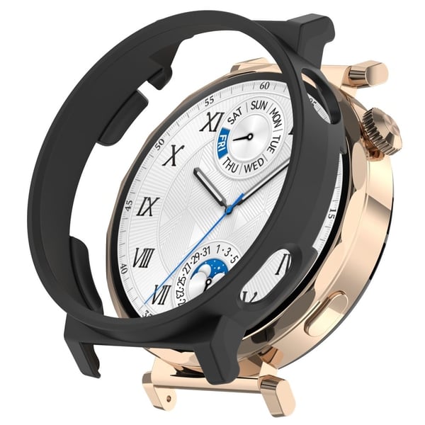 Huawei Watch GT 5 Pro 42 mm beskyttelsesveske Hollow-Out PC Watch Frame Deksel - Svart