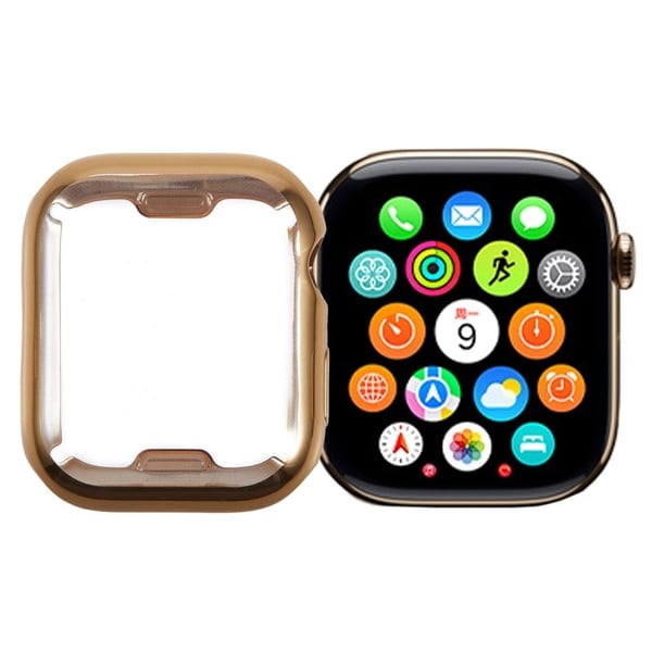 Apple Watch Series 9 / 8 / 7 41 mm klokkeveske Fleksibelt TPU-deksel med full dekning Galvanisering - Gull