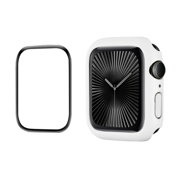 Apple Watch Series 10 46mm ENKAY HAT PRINCE yksivärinen PC Watch Case Iskunkestävä kansi, jossa on täysipeittävä PMMA Soft Film - Valkoinen
