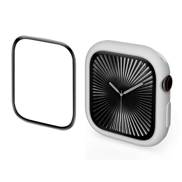 Apple Watch Series 10 46 mm ENKAY HAT PRINCE 2 i 1 Candy Color TPU-klokkeveske med heldekkende PMMA myk film - Lysegrå