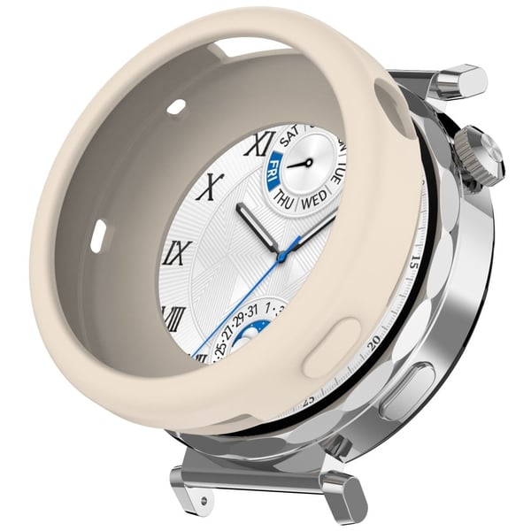 Huawei Watch GT 5 41mm / Watch GT 4 41mm Etui Mykt silikonbeskyttende rammedeksel - Elfenbenshvit