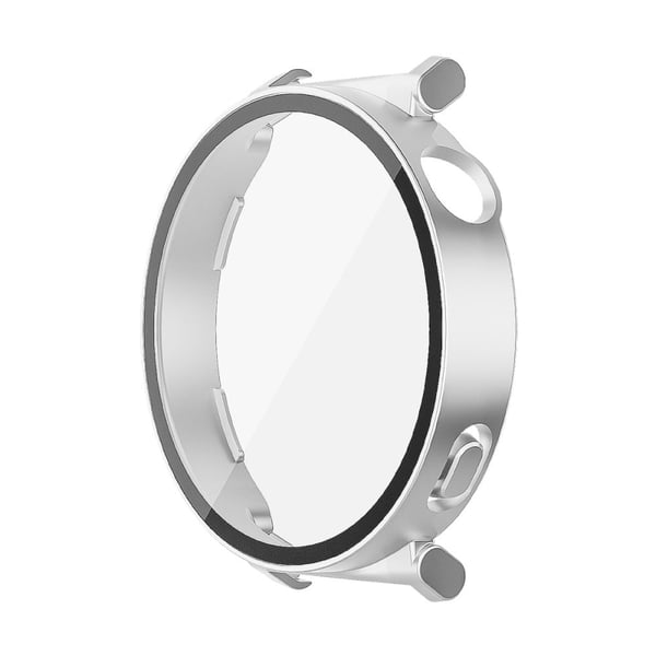 Huawei Watch GT 5 41 mm ENKAY Hat-Prince 2-i-1 gummiert hard PC-ramme med skjermbeskytter i 9H herdet glass - Sølv
