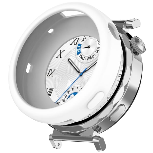 Huawei Watch GT 5 Pro 42 mm etui med mykt silikonbeskyttende rammedeksel - Hvit