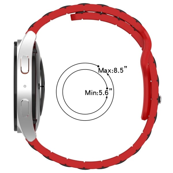 Silikonrem Samsung Galaxy Watch7 44mm 40mm / Watch6 44mm 40mm / Watch6 Classic 47mm 43mm Universal 20mm Dual Color Watch Band - Svart + Oransje