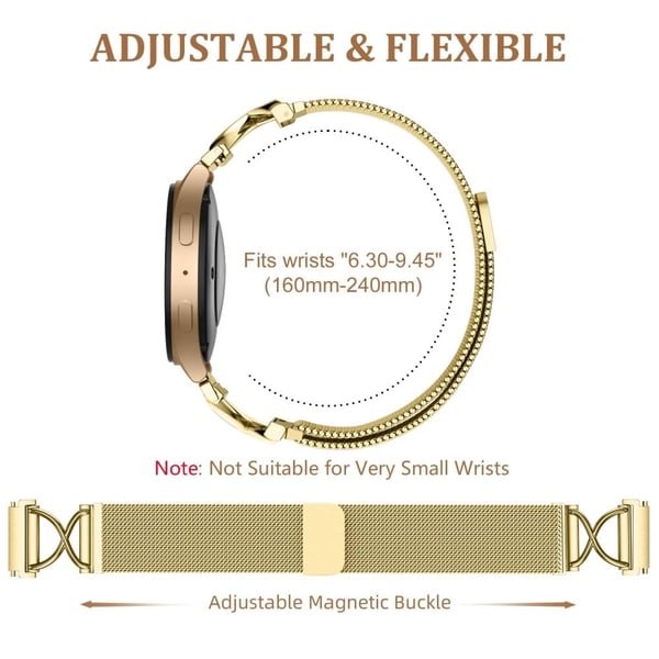Huami Amazfit GTS Milanese Band Galvanisert magnetisk klokkerem i rustfritt stål med X-formet kontakt - Gull