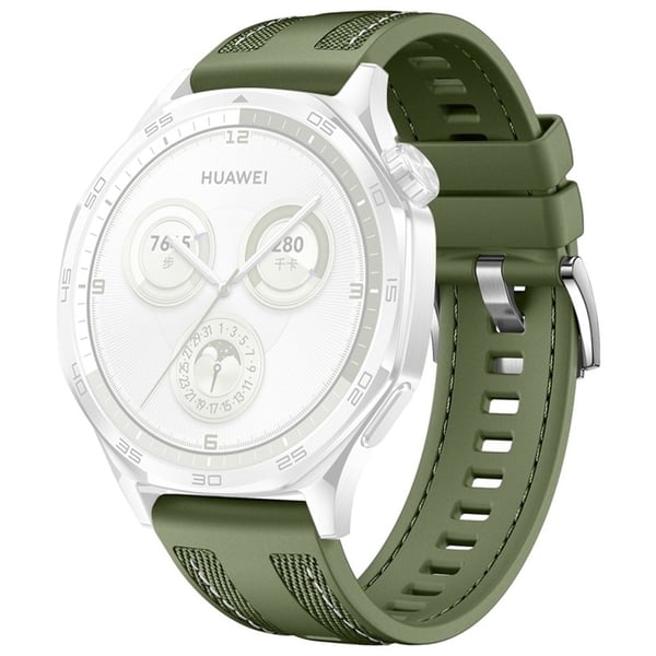 22 mm nylon silikonklokkebånd Huawei Watch GT 5 Pro 46 mm / GT 5 46 mm / GT 4 46 mm / GT 3 Pro 46 mm / GT 3 46 mm erstatningsrem - Grønn