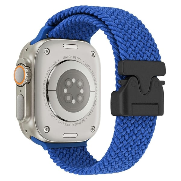 Håndleddsrem Apple Watch Series 10 42 mm fallskjermspenne flettet nylonarmbånd - Blå