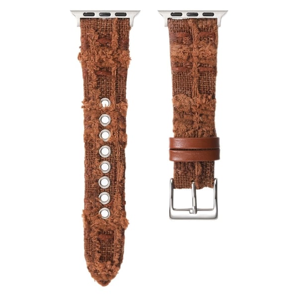 Ægte okselæder og uldrem Apple Watch Series 10 46mm - Brun Ægte okselæder og uldrem Apple Watch Series 10 46mm - Brun