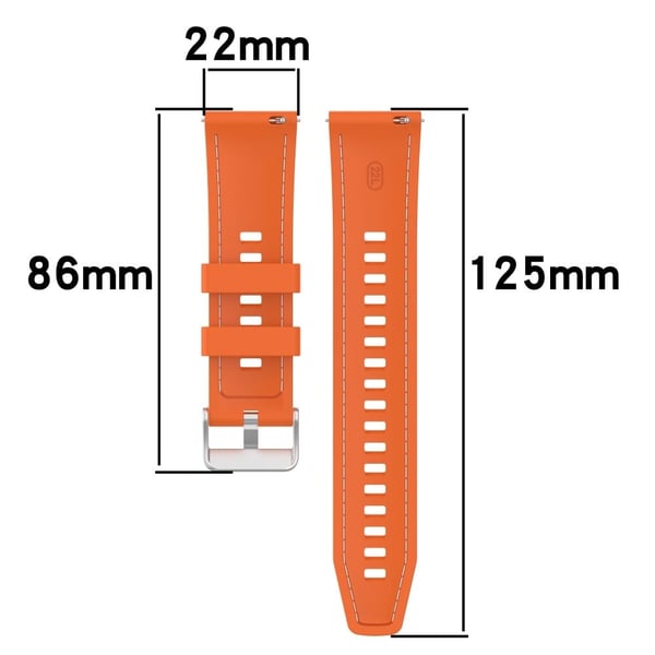 Silikonrem Huami Amazfit Bip 5 / GTR 47mm / GTR 2 Universal 22mm Stitching Lines Watch Band - Svart