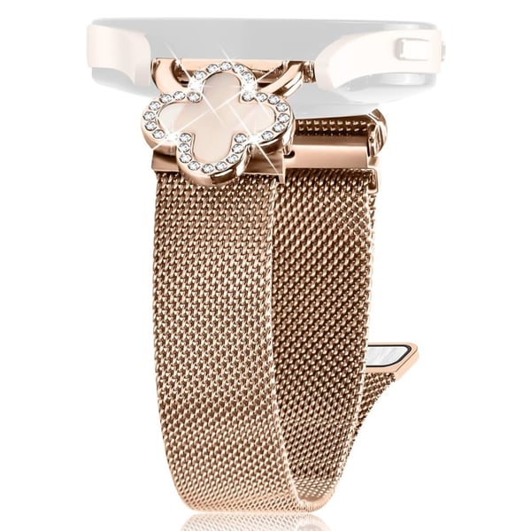 Huami Amazfit Bip U Milanese Band rustfritt stål klokkerem Clover Decor, str: S - Rose Gull / Rose Gull