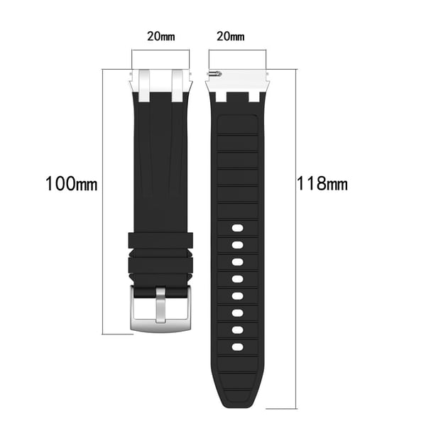 Samsung Galaxy Watch4 40mm / 44mm / Huawei Watch GT 3 Pro 43mm Klokkebånd 20mm Royal Oak Style Silikonrem Gull Metallspenne - Marineblå