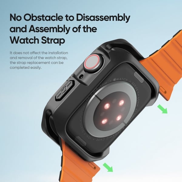 Apple Watch Series 10 42 mm etui DUX DUCIS Tamo SeriesBump Resistant og silikonklokkebeskyttelse - Gjennomsiktig Svart