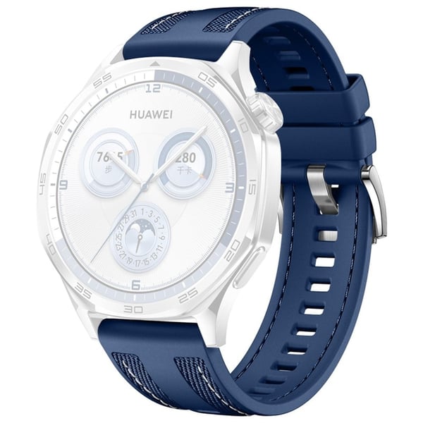 22 mm nylon silikonklokkebånd Huawei Watch GT 5 Pro 46 mm / GT 5 46 mm / GT 4 46 mm / GT 3 Pro 46 mm / GT 3 46 mm erstatningsrem - Blå