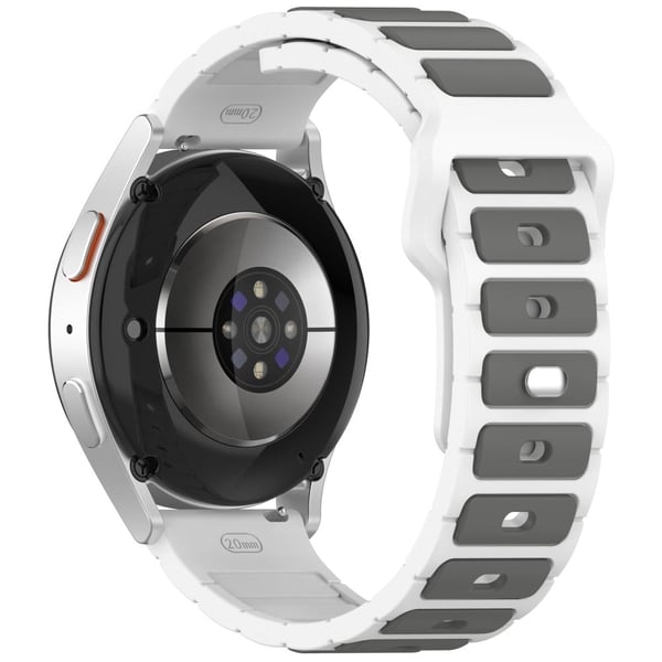 Huawei Watch GT 5 / GT 4 46mm / Samsung Gear S3 Classic / S3 Frontier Silikonrem Dual Color Watch Band - Hvit / Grå