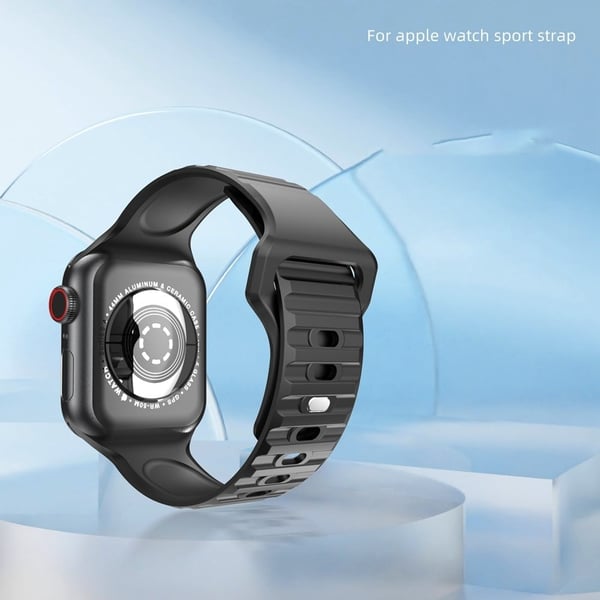 Apple Watch Series 8 (45 mm) / Watch Ultra stripeetset klokkerem i silikon - Rød