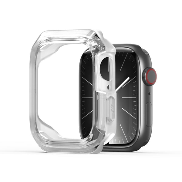Apple Watch Series 10 42 mm etui DUX DUCIS Tamo SeriesBump Resistant og silikonklokkebeskyttelse - Gjennomsiktig Hvit