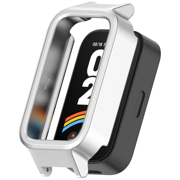 Xiaomi Smart Band 9 Active / Redmi Band 3 Klokkeveske Semi-lukket Hollow Bump Resistant Deksel - Matt Sølv