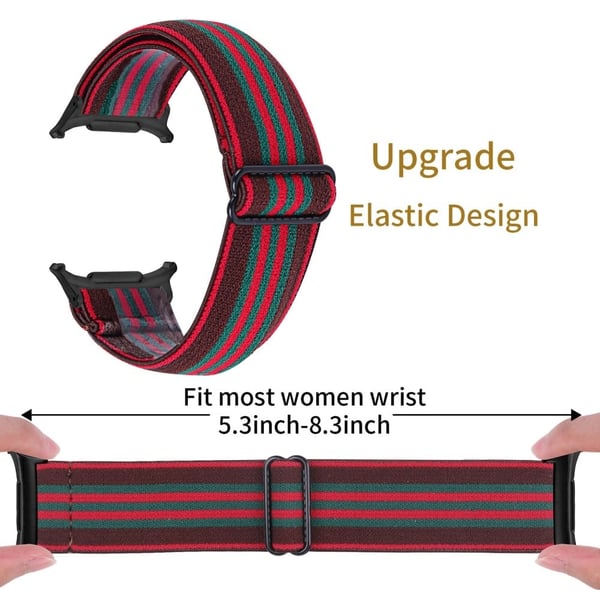 Samsung Galaxy Watch Ultra 47 mm klokkerem med svart kontakt Justerbar elastisk håndleddsrem - Stil 6