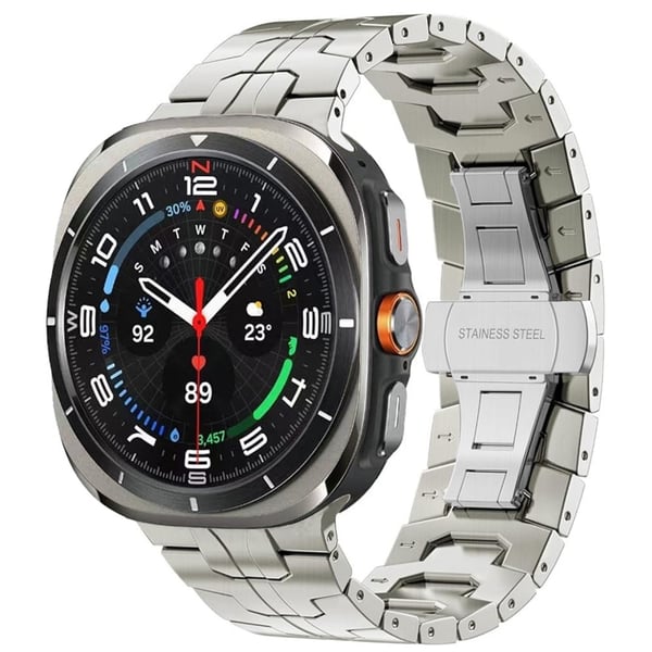 Samsung Galaxy Watch Ultra 47 mm Butterfly Buckle Titanium Alloy-klokkearmbånd - Titan
