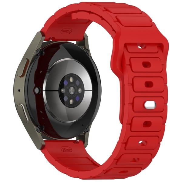 Silikonrem Samsung Galaxy Watch7 44mm 40mm / Watch6 44mm 40mm / Watch6 Classic 47mm 43mm Universal 20mm Watch Band - Rød
