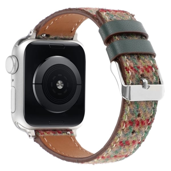 Armbånd Apple Watch Series 10 42 mm Grid skinnklokkearmbånd i ull - Rød Grønn