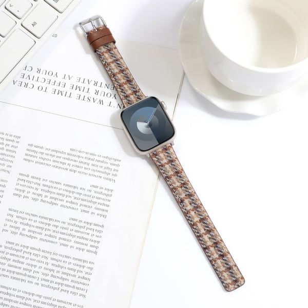 Armbånd Apple Watch Series 10 42 mm Grid skinnklokkearmbånd i ull - Havrebrun